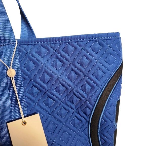 Tory Burch Blue Macaw Nylon Quilted Tote NWT - Picture 5 of 11